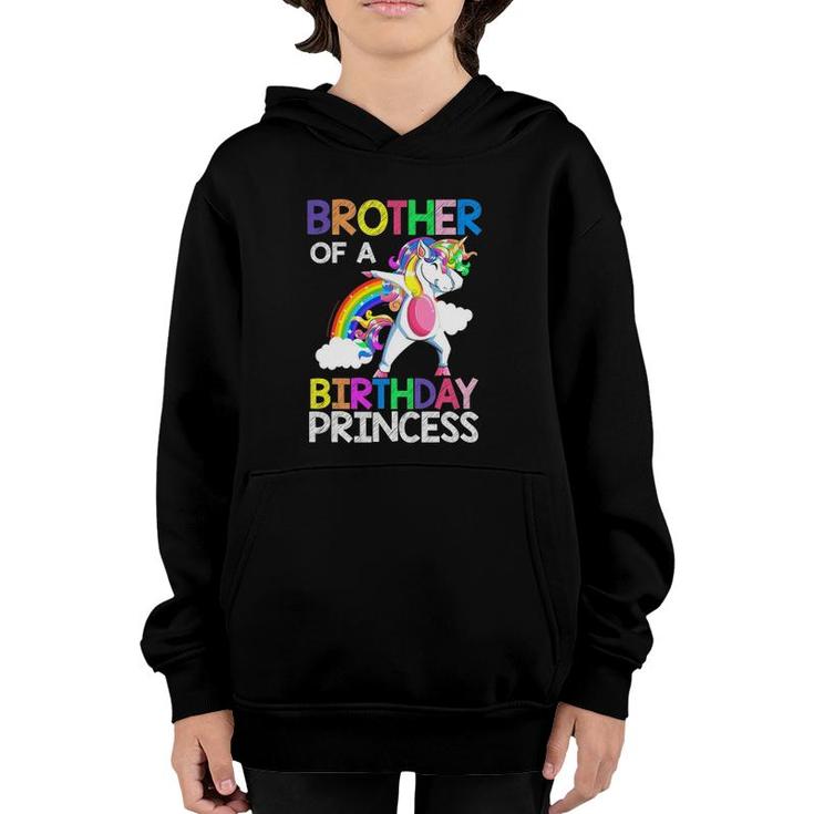 Brother Of The Birthday Princess Unicorn Rainbow Gifts Youth Hoodie