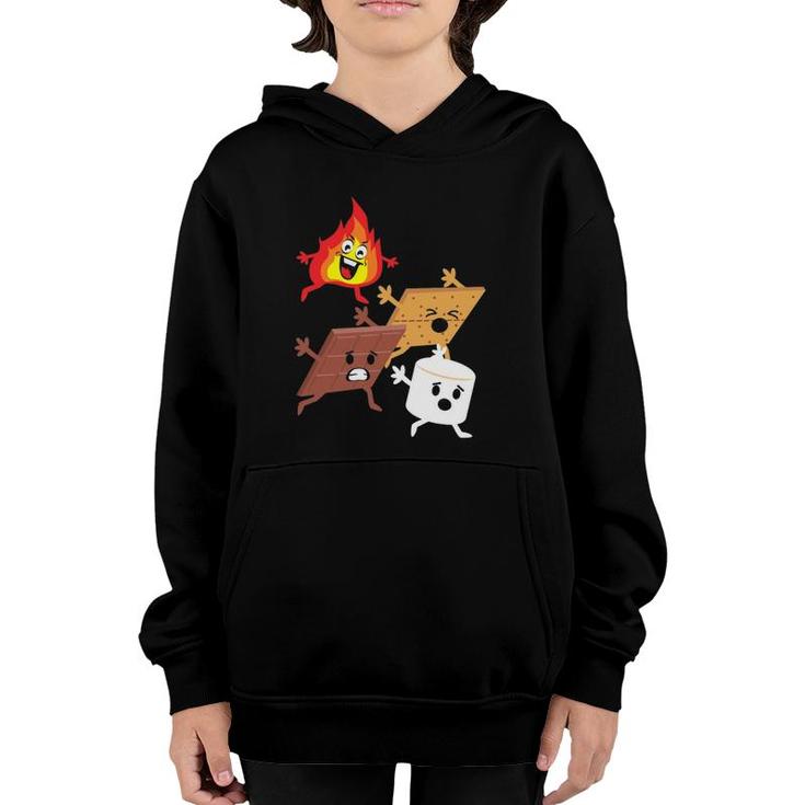 Campfire Chasing Smores Funny S'mores Lover Camping Youth Hoodie