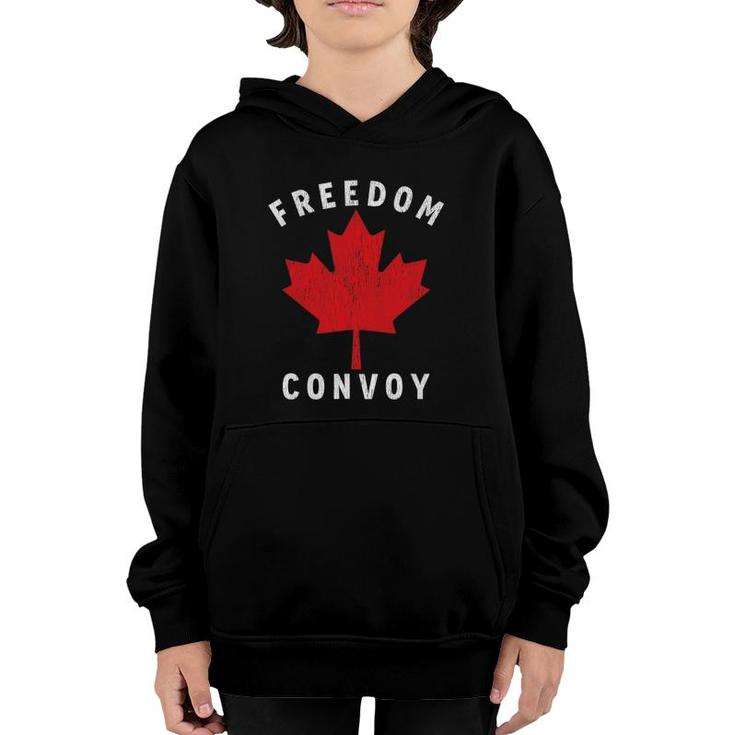 Canada Freedom Convoy 2022 Canadian Truckers Support Gift Youth Hoodie