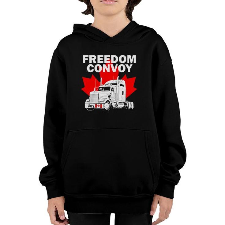 Canada Freedom Convoy 2022 Canadian Truckers Support Youth Hoodie