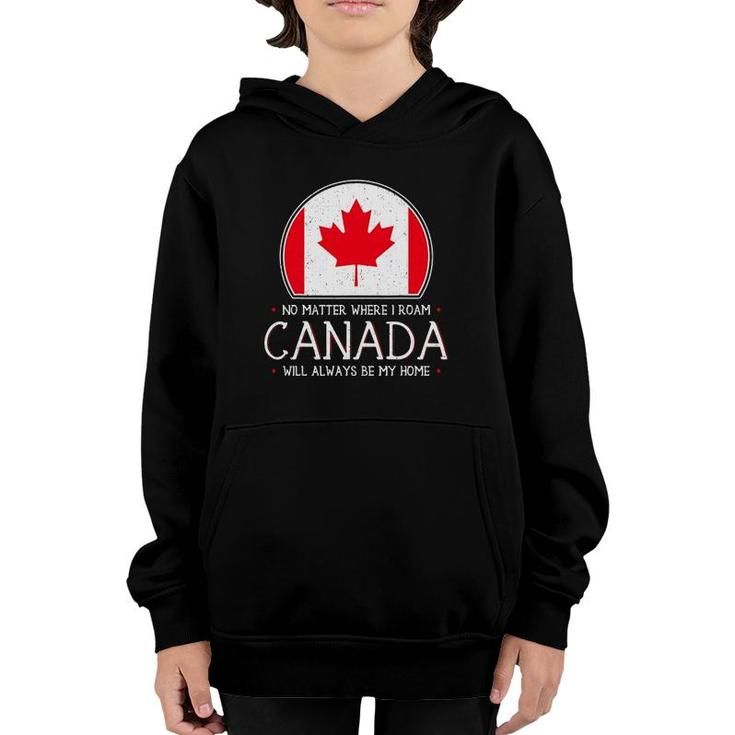 Canadian  Canada Pride Flag North Maple Leaf Eh Gift Youth Hoodie