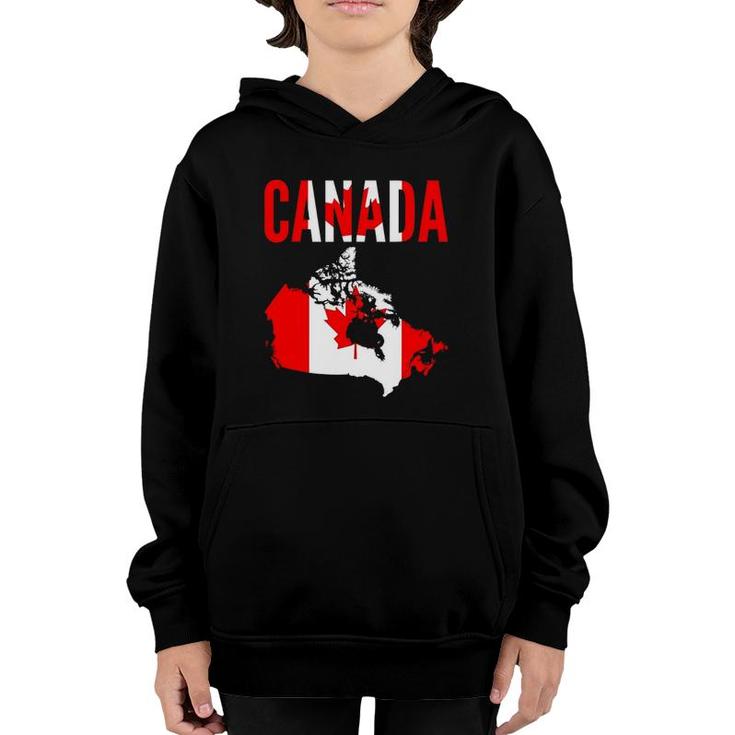 Canadian Gift - Canada Country Map Flag Youth Hoodie