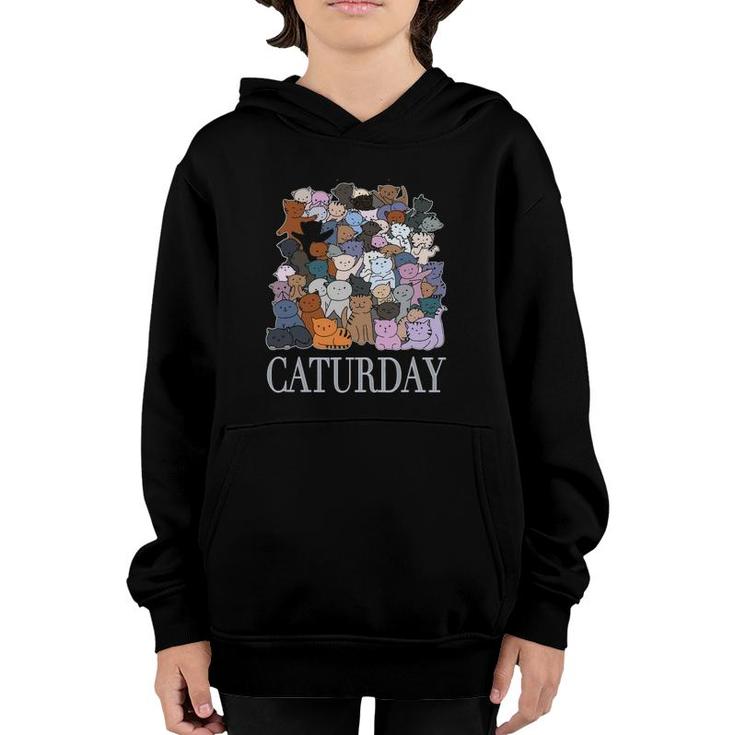 Caturday Cat Person Kitty Kitten Cats Meow Saturday Youth Hoodie