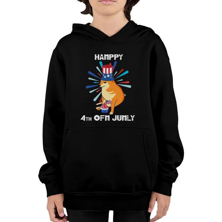 Cheems 4Th Of July Meme Funny Cupcake Flag Independence Day Youth Hoodie
