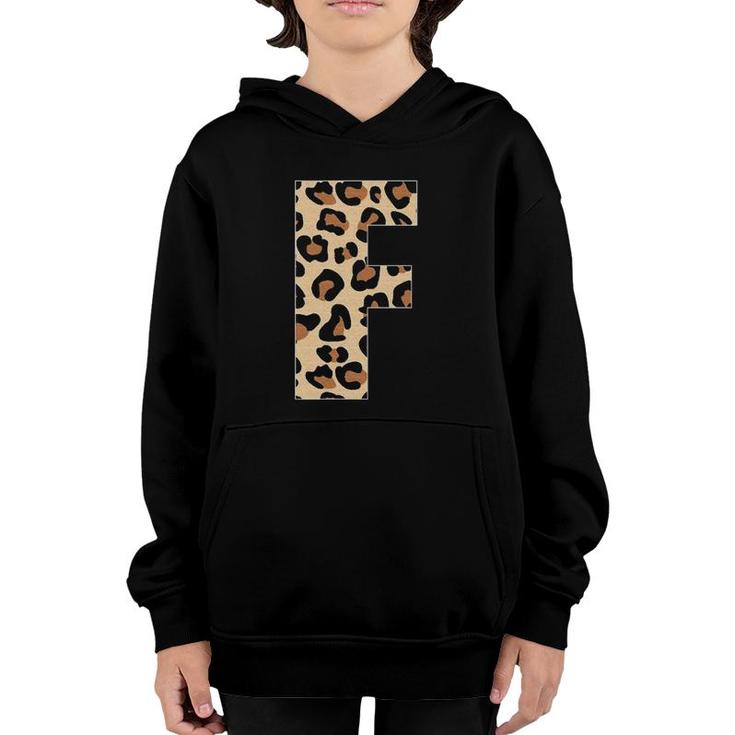 Cheetah Print Letter F Initial Letter F Leopard Youth Hoodie