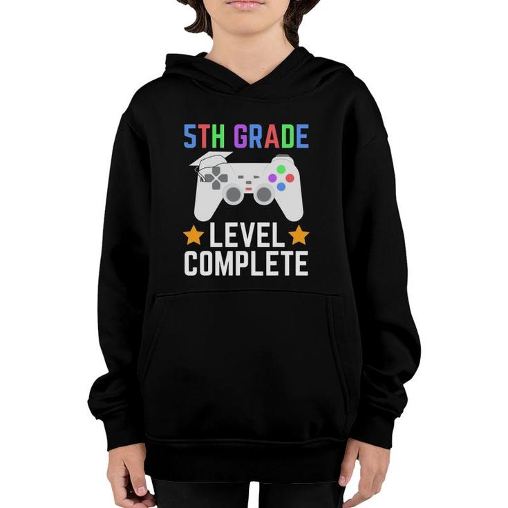 Class Of 2021 5Th Grade Level Complete Gamer Graduation Gift Youth Hoodie