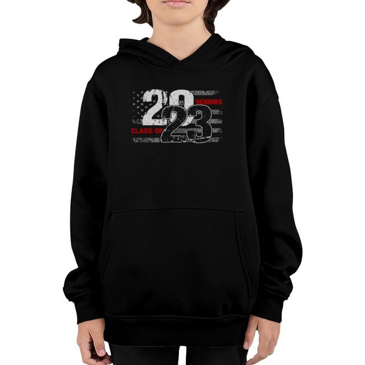 Class Of 2023 Distressed American Flag Seniors  Youth Hoodie