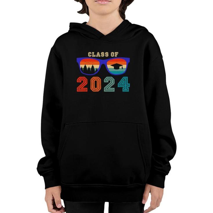 Class Of 2024 Senior Retro School Graduation 2024 Sunglasses Youth T