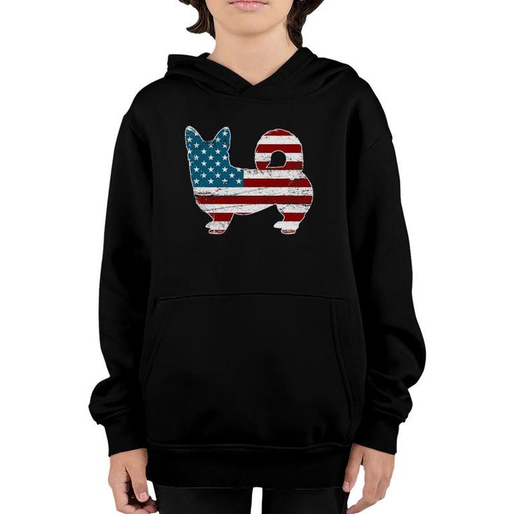 Corgi 4Th Of July Dog Lover Men American Flag Youth Hoodie