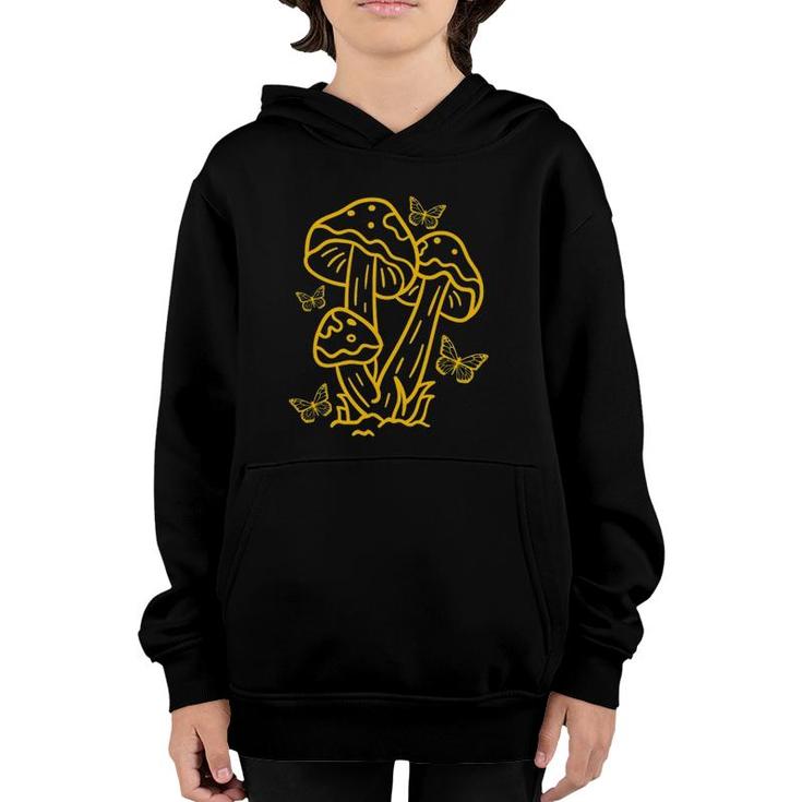 Cottagecore Mushroom Butterfly Aesthetic Goblincore Youth Hoodie