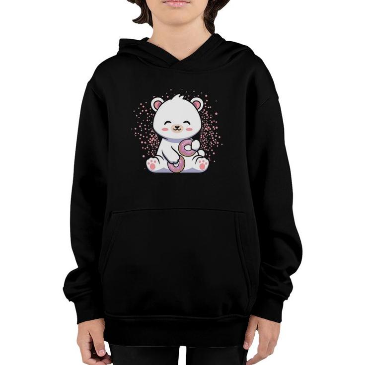 Funny Polar Bear Penguin Ice Cream Youth Hoodie | Mazezy CA
