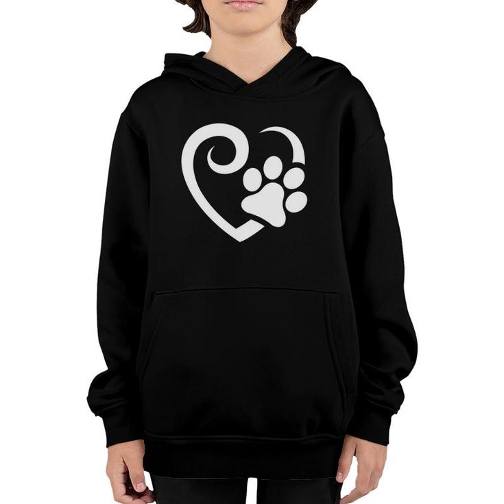 Cute Heart Pawfunny Fur Mama Rescue Animal Youth Hoodie