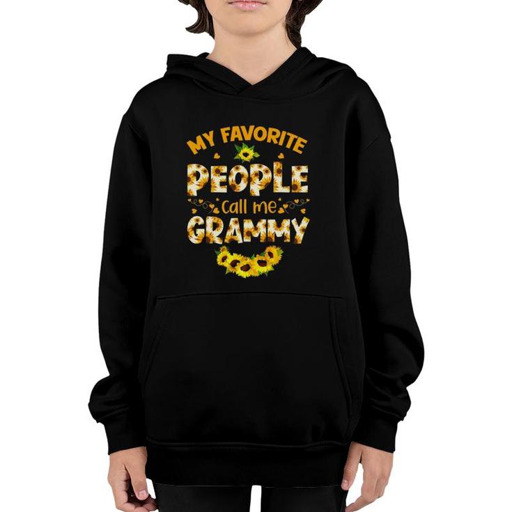 Cute My Favorite People Call Me Grammy Sunflower Mothers Day Youth Hoodie