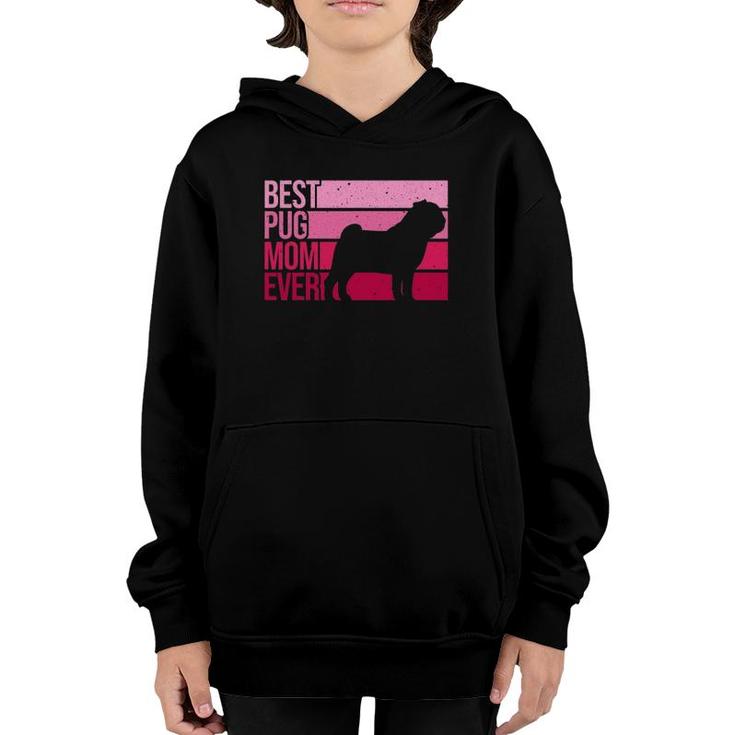 Cute Pug Art For Mom Women Breed Pet Dog Puppy Pug Lovers Youth Hoodie