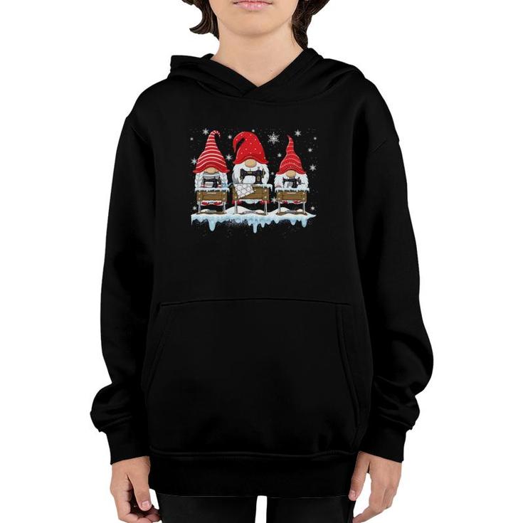 Cute Sewing Gnomes Santa Quilting Xmas Funny Christmas Gift Youth Hoodie