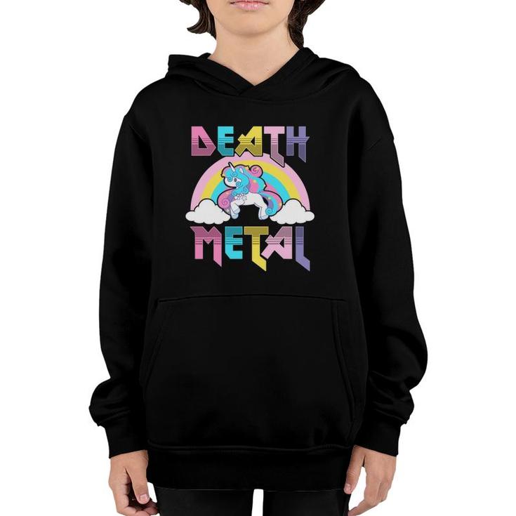 Death Metal Magical Unicorn Rocker Rock And Roll Punk Lover Youth Hoodie