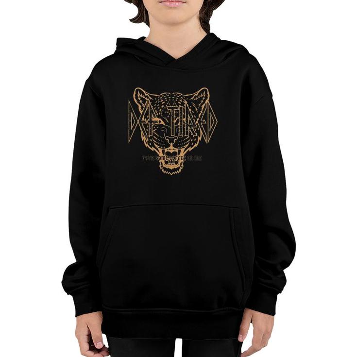 Def Tired Pour Some Coffee On Me Vintage Tiger Retro Youth Hoodie