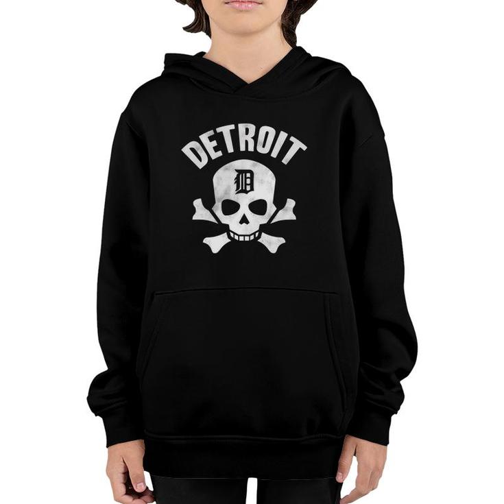 Detroit Made Vintage Skull D - Motown Pride Youth Hoodie