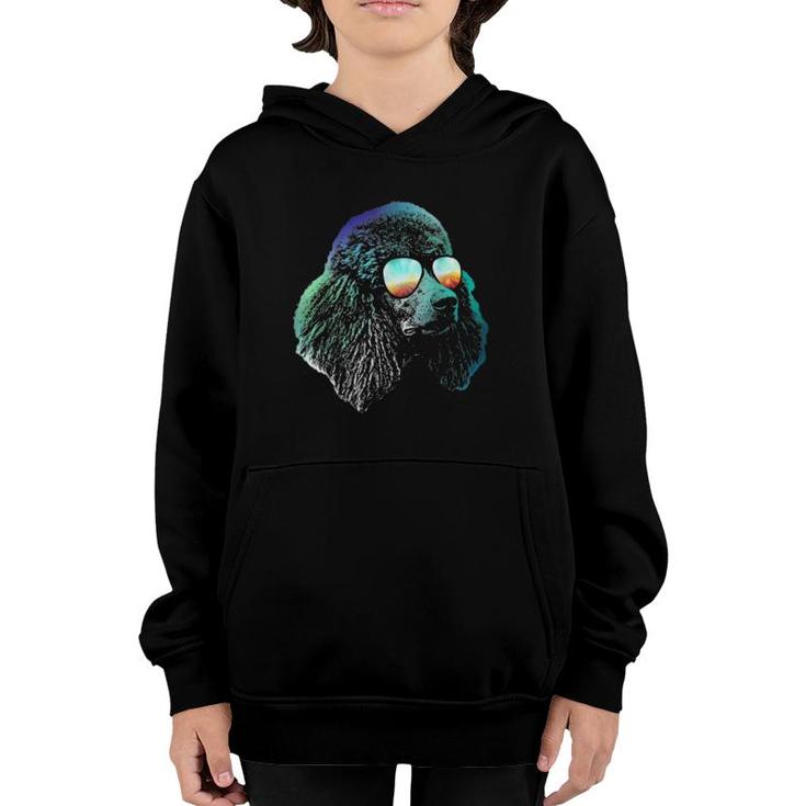Disco Groovy Poodle With Sunglasses Youth Hoodie