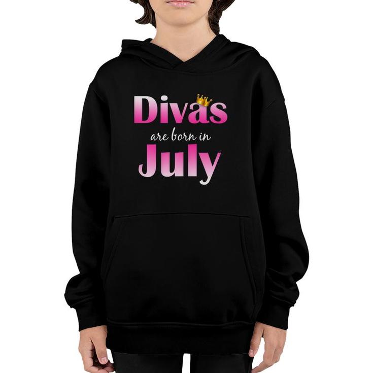 Divas Are Born In Julycute Bday Gift Youth Hoodie