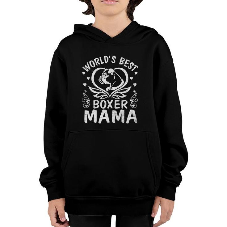Dog In Big Heart World's Best Boxer Mama Happy Mother Mom Youth Hoodie