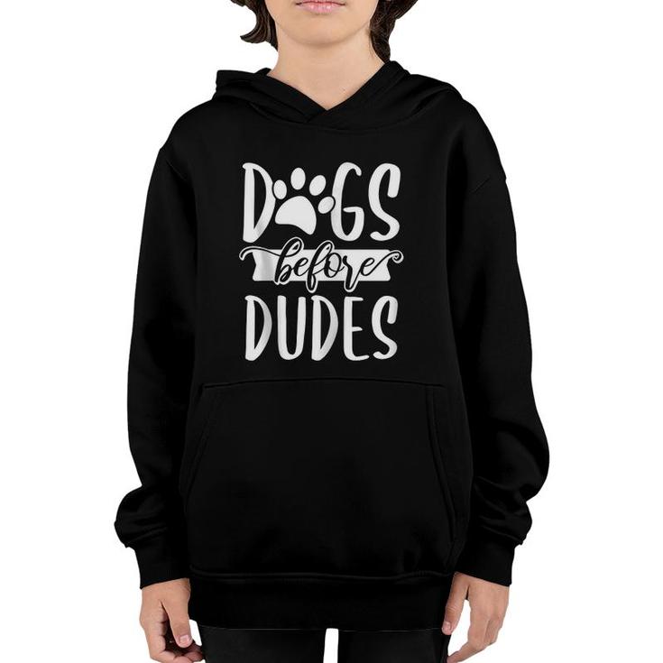 Dogs Before Dudes - Dog Mom Mother Owner Single Funny Gift Zip Youth Hoodie