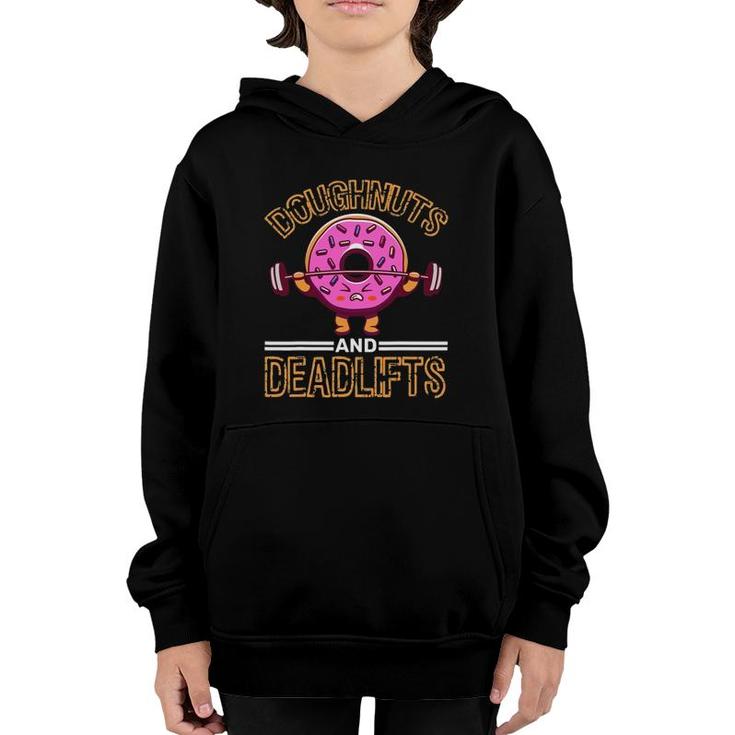 Doughnut And Deadlifts Barbell Donuts Dough Snack Doughnut Youth Hoodie