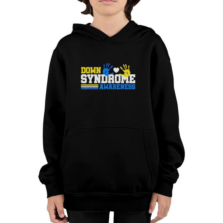 Down Syndrome Awareness Blue And Yellow Hands Youth Hoodie