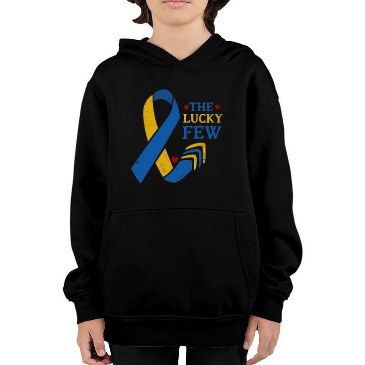 Down Syndrome Awareness Ribbon Arrows The Lucky Few Youth Hoodie