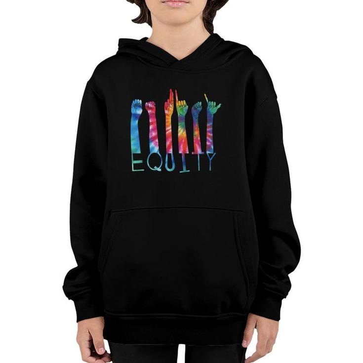 Equity Tie Dye  Asl Sign Language Inclusive Diversity Youth Hoodie