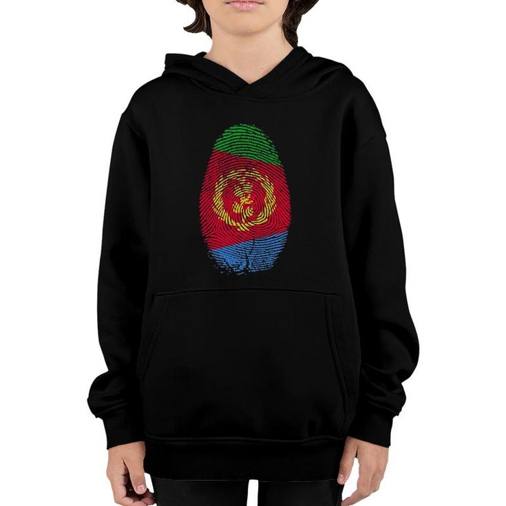 Eritrea Flag Fingerprint It Is In My Dna Gift For Eritreans Youth Hoodie