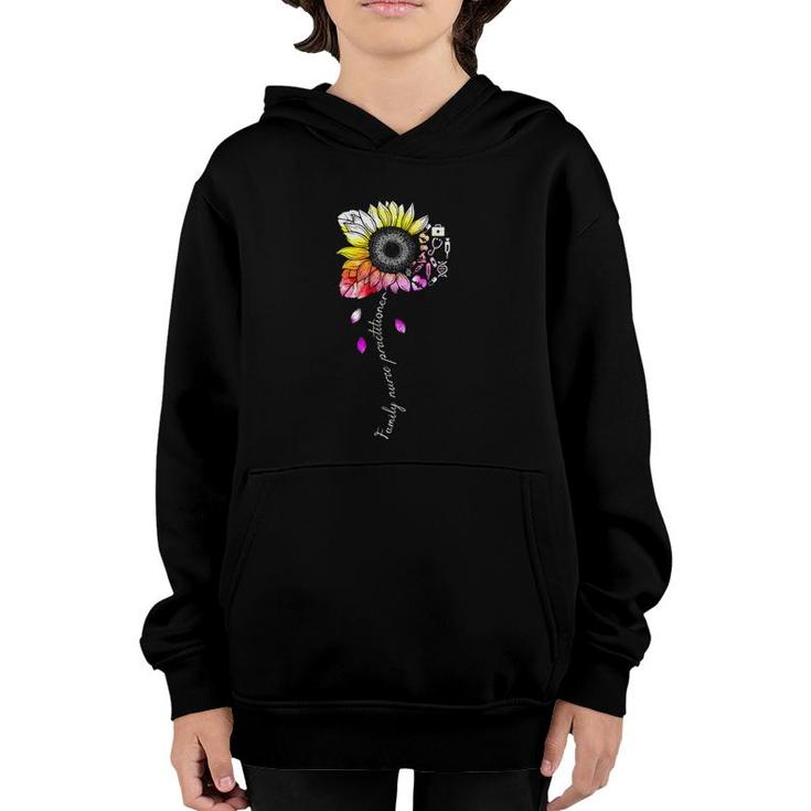 Family Nurse Practitioner Fnp Week Colorful Sunflower Youth Hoodie