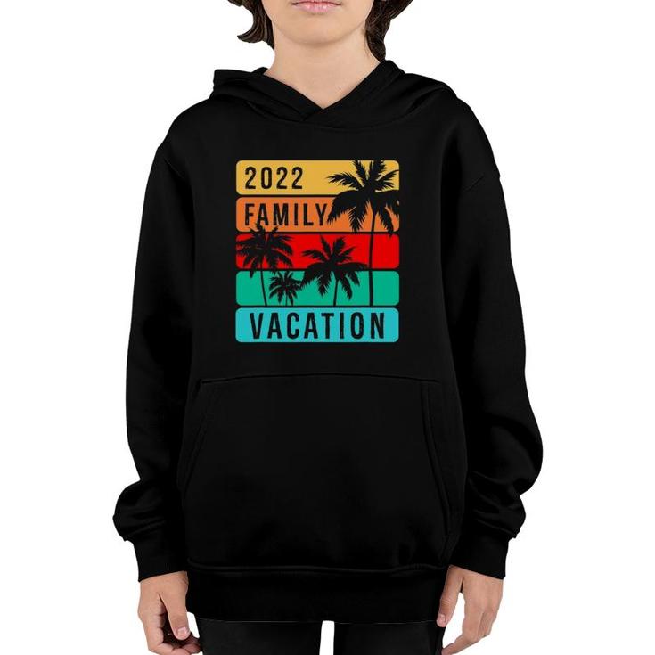 Family Vacation 2022 Beach Vintage Retro Youth Hoodie