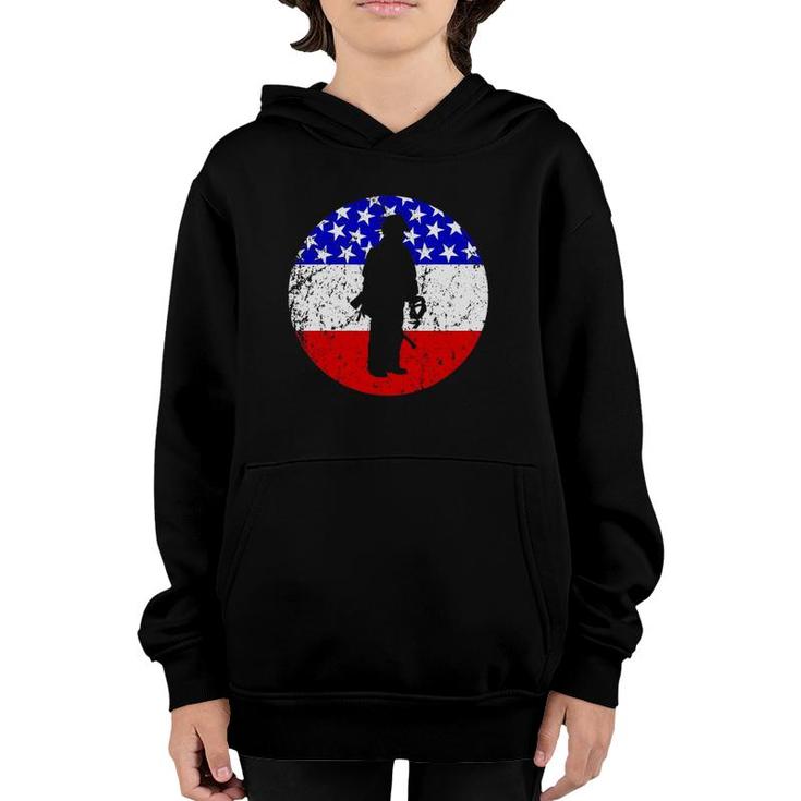 Fireman Retro Style Firefighter American Flag Youth Hoodie