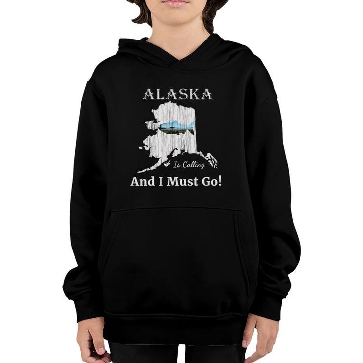 Fish Alaska Is Calling And I Must Go Souvenirs  Youth Hoodie