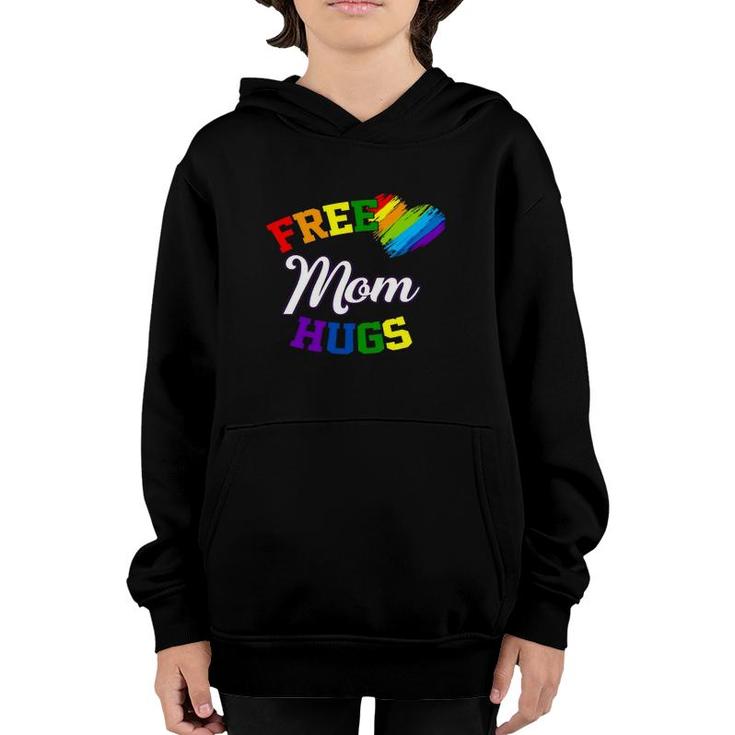 Free Mom Hugs Lgbt Gay Pride Heart Youth Hoodie