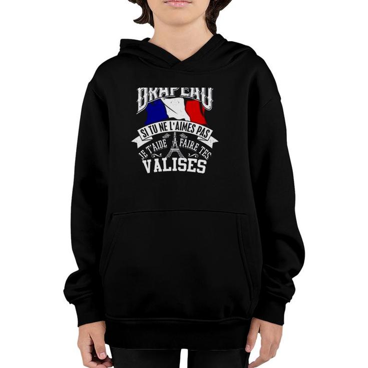 Sweat à Capuche "Patriote Français" - Message "Je T'aide à Faire Tes Valises", Coupe Classique - Fierté Nationale, Style Décontracté