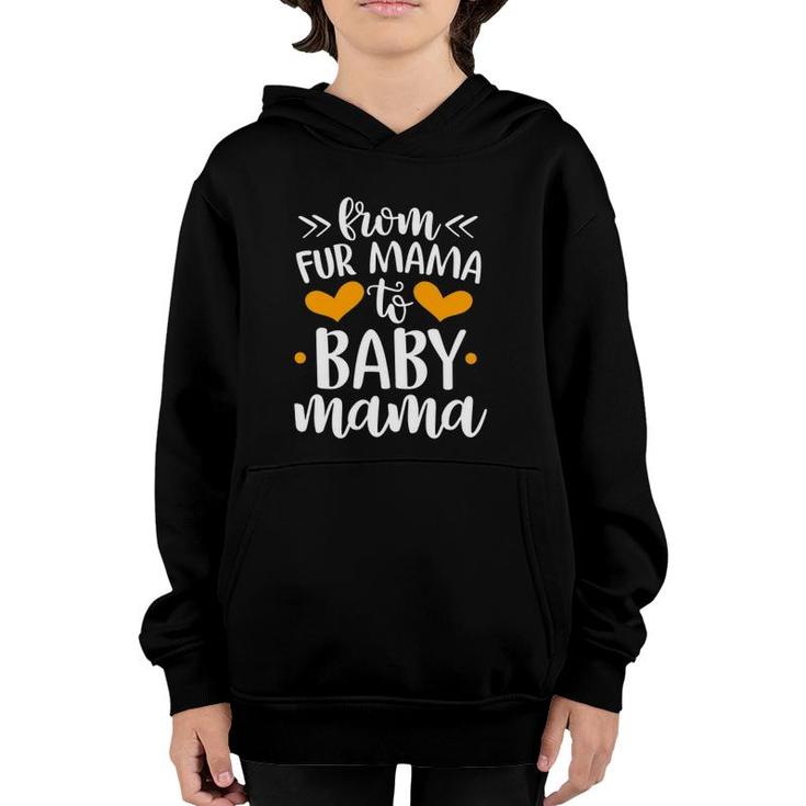 From Fur Mama To Baby Mommy Pregnant Woman Dog Lover Youth Hoodie