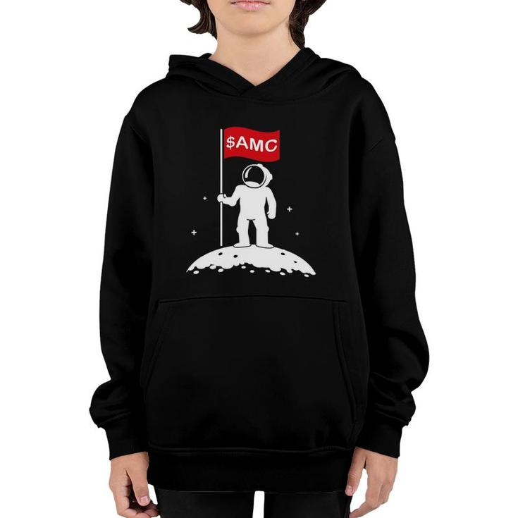 Funny Amc Stock Market Space Moon Astronaut Youth Hoodie