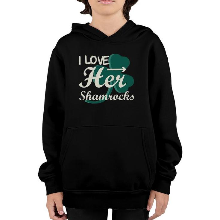 Funny Couples St Patty's Day I Love His Leprechaun Design Youth Hoodie