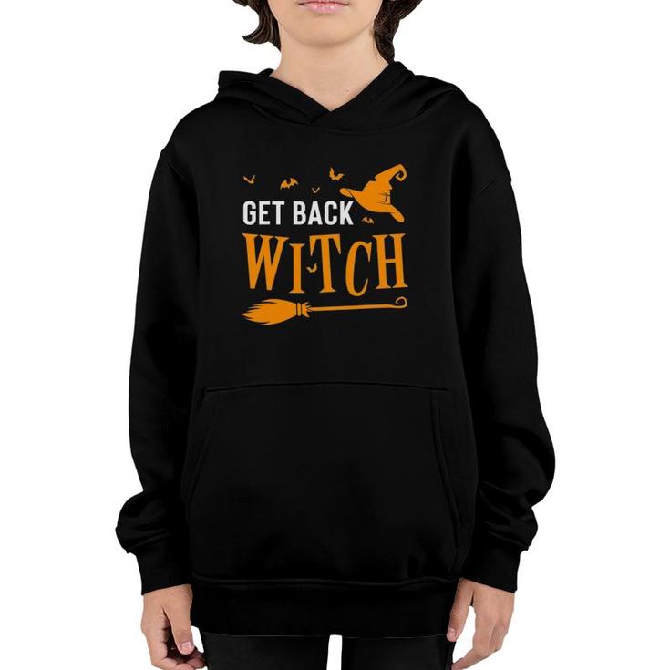 Funny Get Back Witch Husband Wife Couples Halloween Youth Hoodie