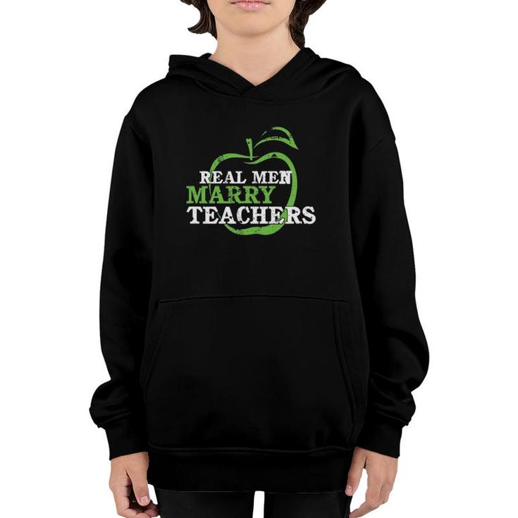 Funny Husband Of A Teacher  Real Men Marry Teachers Youth Hoodie