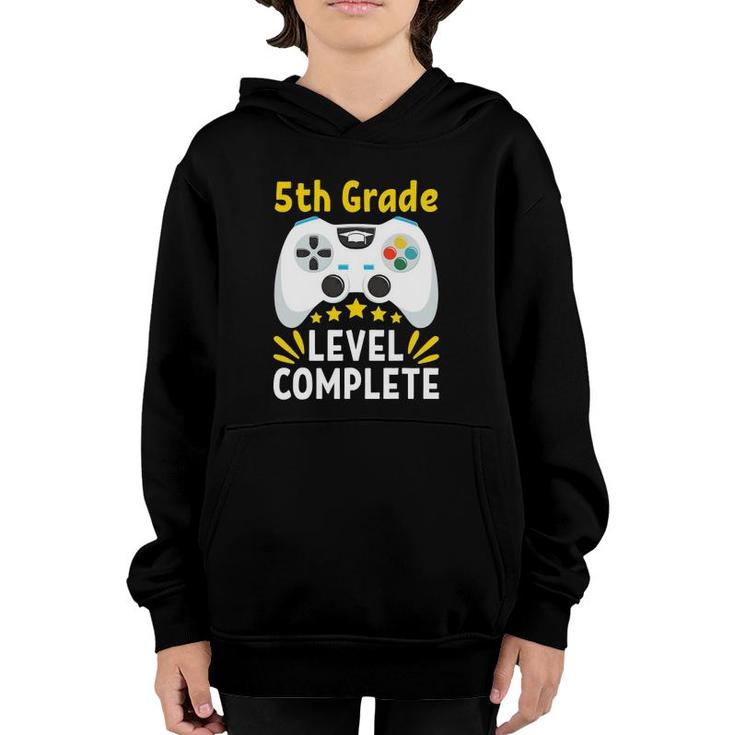 Funny I 5Th Grade Level Complete I 2021 Graduation I Gaming Youth Hoodie