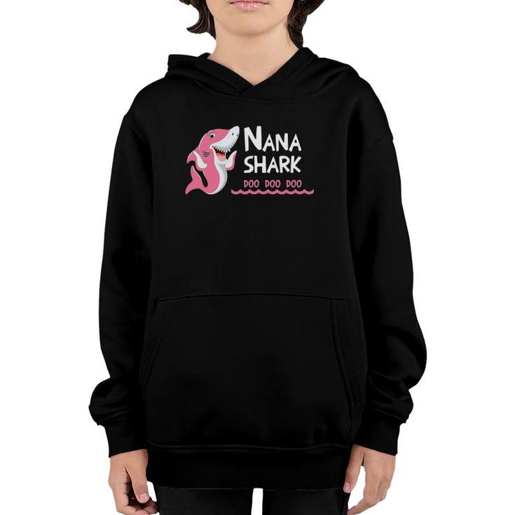Funny Nana Shark Ocean Animal Lovers Gift Doo Youth Hoodie