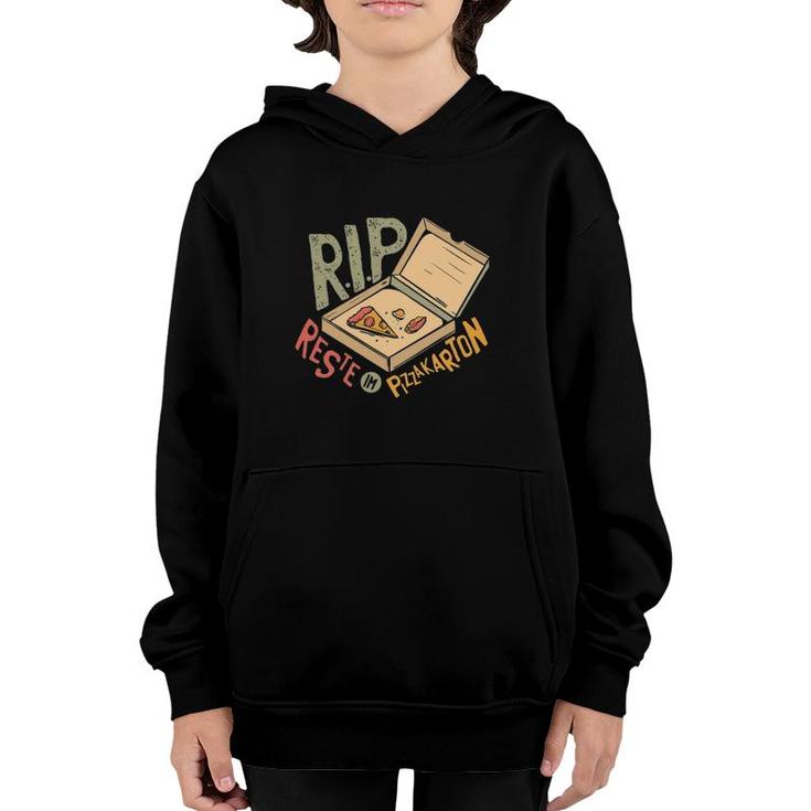 Funny Pizza Rip Reste Im Pizzakarton Youth Hoodie