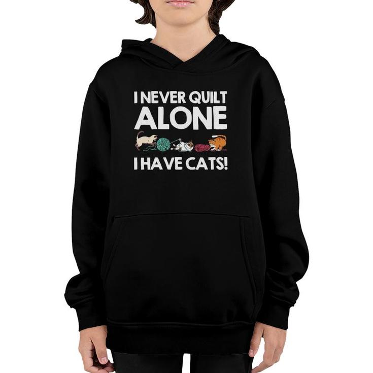 Funny Quilting Gift For Women Cat Quilt Pet Lover Quilter  Youth Hoodie