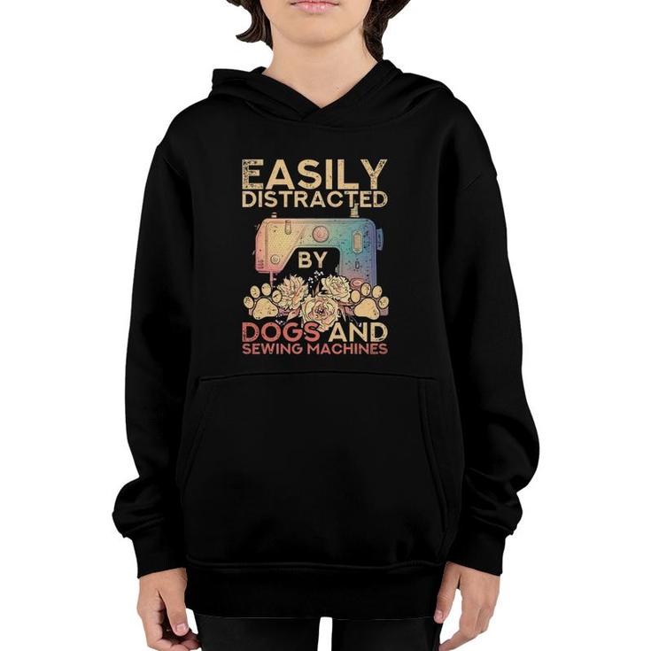 Funny Sewer Dog Lover Seamstress Sewing Machine Sewing Youth Hoodie