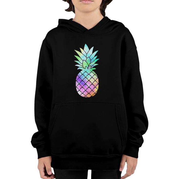 Funny Sizzling Summer Pineapple Tie Dye Matching Youth Hoodie
