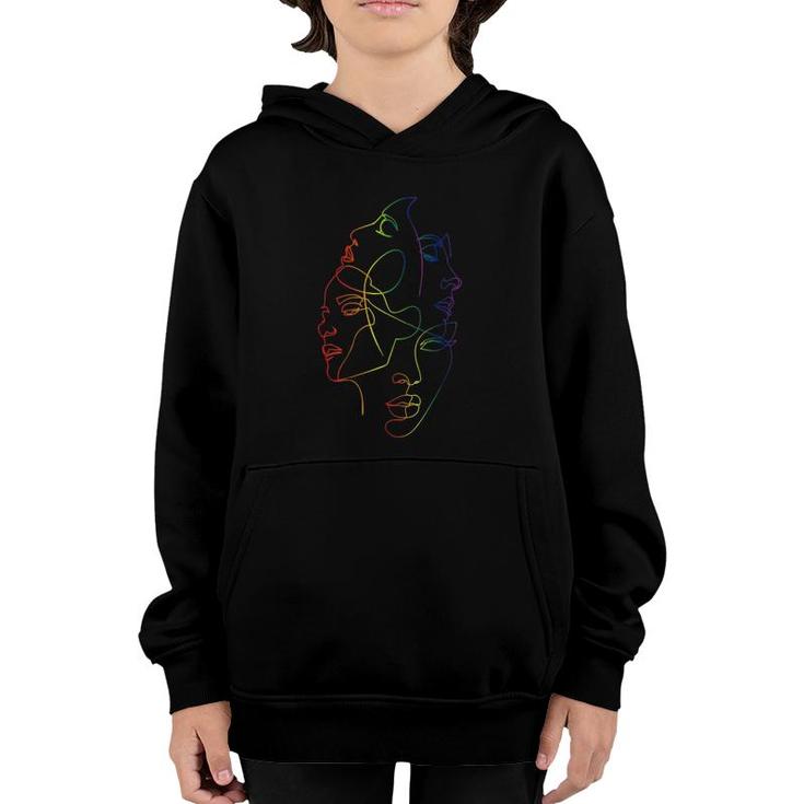 Gay Face Pride Rainbow Flag Proud Lgbtq Cool Lgbt Ally Gift Youth Hoodie