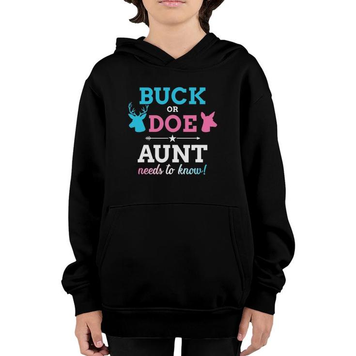 Gender Reveal Buck Or Doe Aunt Matching Baby Party Youth Hoodie
